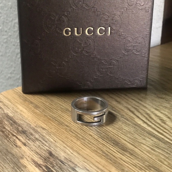 Authentic Gucci G Logo 925 Sterling Ring